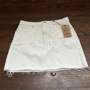 NWT Lucky Brand Distressed Cut Off Denim Skirt